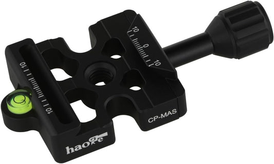 Haoge CP-MAS Screw Knob Clamp Adapter Mount for Quick Release QR Plate Camera Tripod Ballhead Monopod Ball Head Fit Arca Swiss and Manfrotto 200PL-14 RC2 Plate