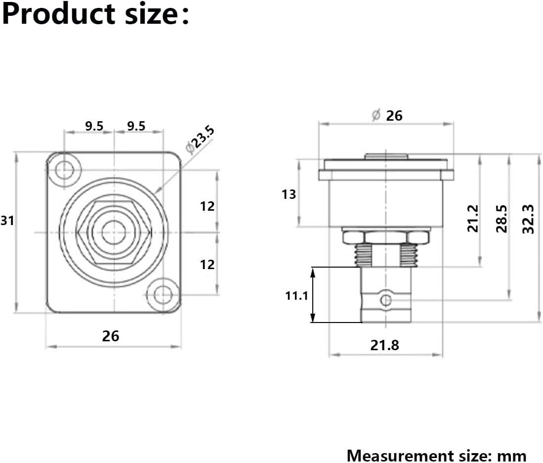 PENGLIN 2PCS BNC D Series Panel-Mount Connector, BNC Female to Female Adapter Bulkhead Connector, Coaxial Extension Coupler for Custom Communication & Surveillance Systems (Pack of 2)