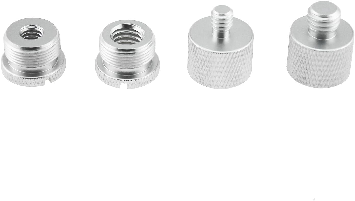 TAODAN 8PCS Black and Silver Aluminum Alloy Microphone Adapter Screws Set Tripod Adaptor Suitable for Shockproof Camera Mounts