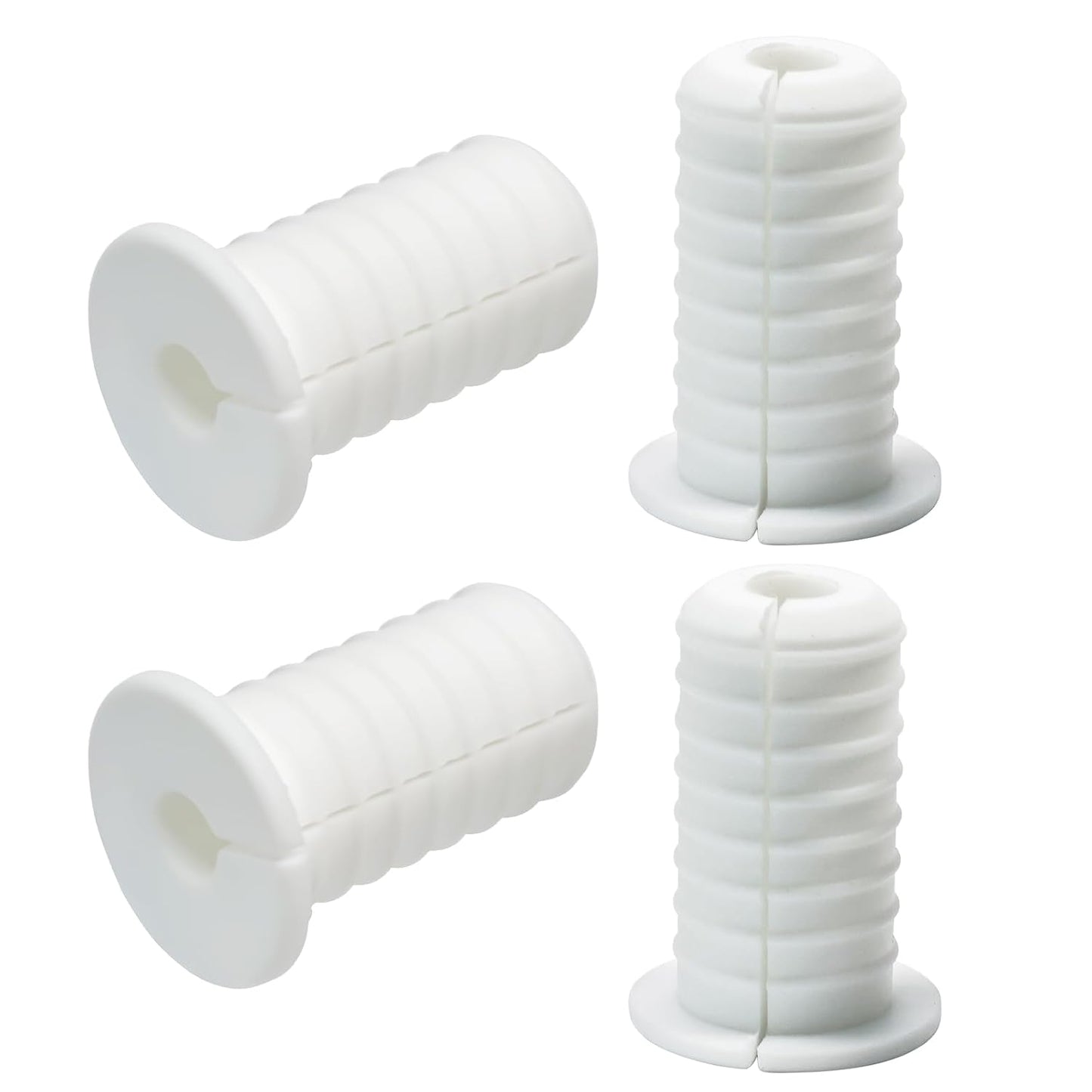 4pc Starlink Cable Grommet 3/4" Silicone Anti-Slip Waterproof Wall Hole Pass Through Split Cable Bushings for TV Wire Ethernet Cord, Starlink Cable Routing Kit Accessories,38mm/1.5"Ht, White