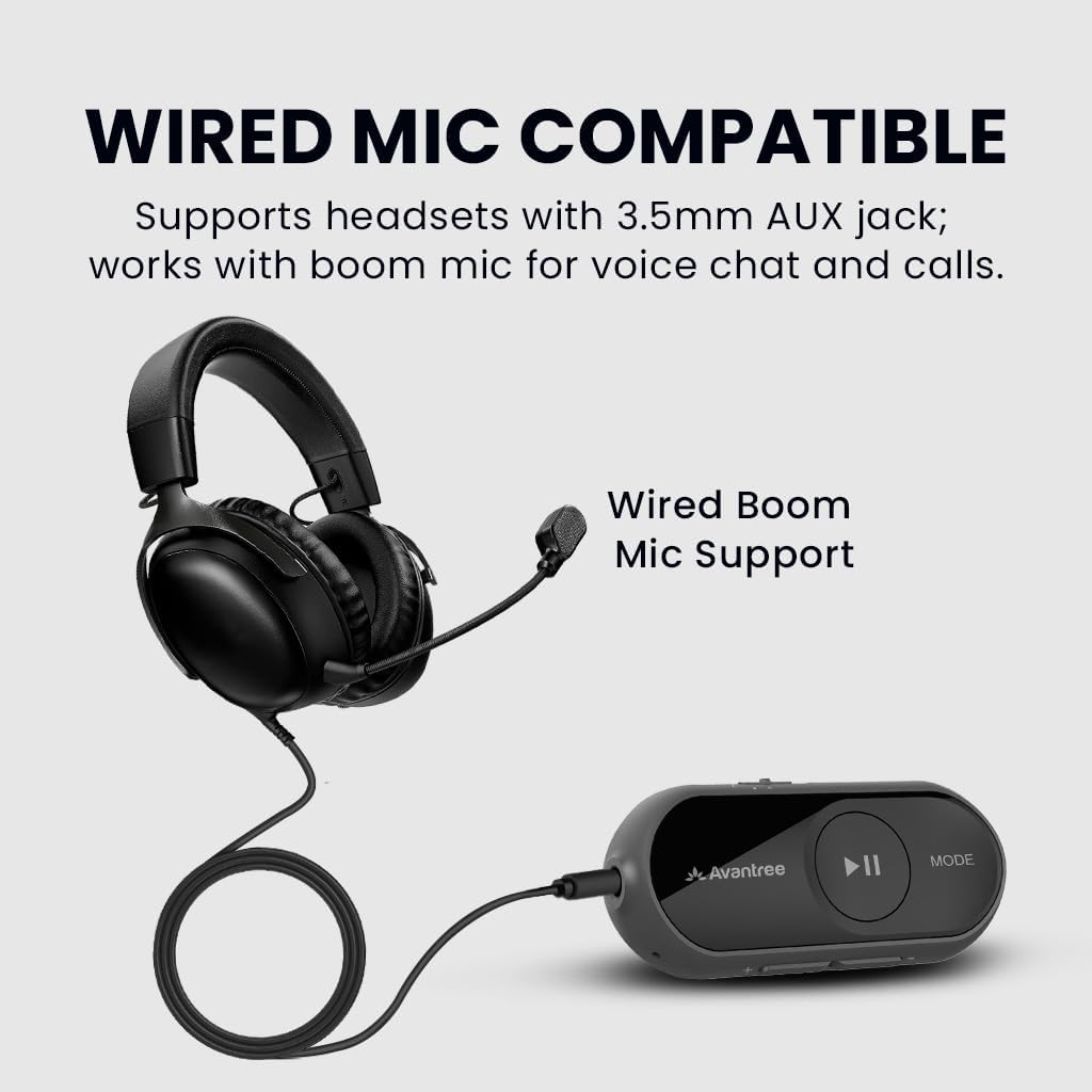 Avantree ProLink - Bluetooth 5.4 LE Audio Transmitter & Receiver Set, aptX Lite, 20 ms Ultra-Low Latency & HiFi Wireless Audio Adapter for Gaming, Calls, Music, Plug & Play for PC, PS5, Mac, Phones