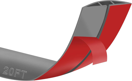 20Ft Floor Cord Cover Gray Silicone Cable Protector Easy to Install Wire Organizer and Hider for Home, Office, Garage (Gray-6m)