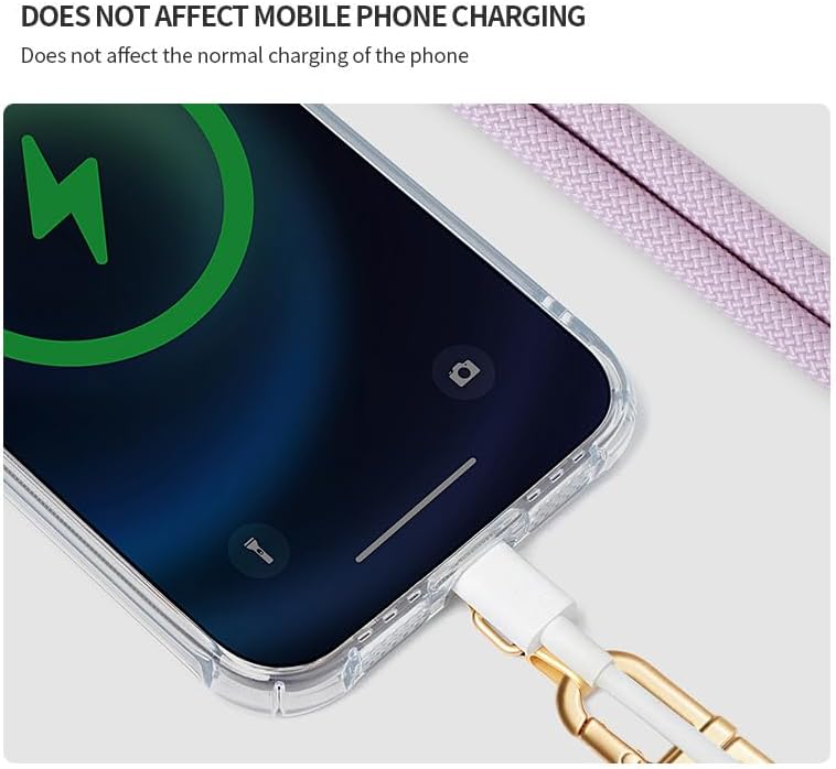 Adjustable Anti-Theft Phone Lanyard - 8mm Mountain Climbing Rope Neck & Crossbody Strap with Secure Locking Metal Clip - Rugged Outdoor Design for Smartphones (Rose Red)