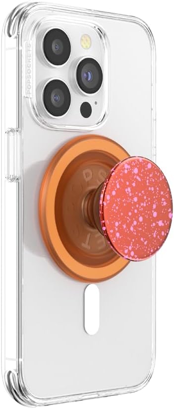 PopSockets Phone Grip for MagSafe with Kickstand, Magnetic Stand, Swappable Top, Secure Hold for iPhone MagSafe Cases, Phone & Tablet Grip - Clay Speckle