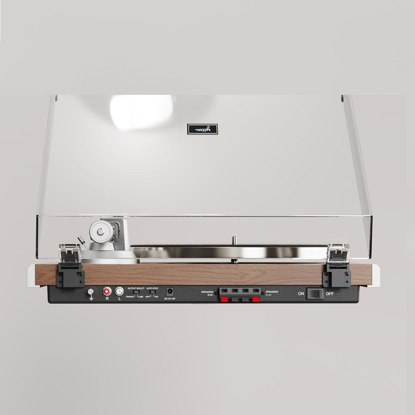 KORUS Record Player with External Speakers,Bluetooth Turntable,Belt-Drive Turntable 2-Speed, Adjustable Counterweight,Vintage LP Players