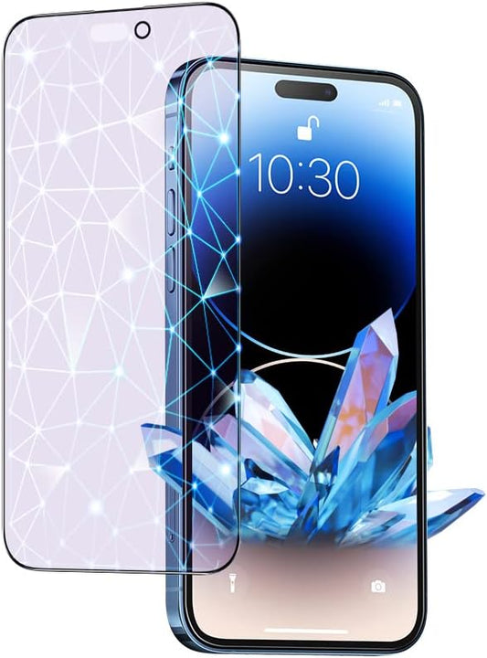 PERFECTSIGHT Sapphire Anti Glare Anti Blue Light Screen Protector Designed for iPhone 14 Pro Max - Eye Protection Diamond Hard Tempered Glass - Matte Military Grade Shatterproof Bubble Free (6.7 inch)