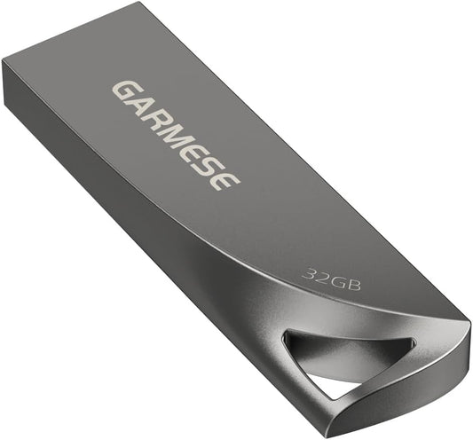 32GB USB 3.0 Flash Drive, Waterproof Metal USB Memory Stick, Slim Thumb Drive Portable Pen Drive with Keychain Hole Stylish Jump Drive for PC Computer Car - Gray