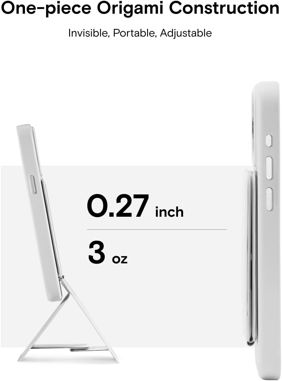 MOFT Phone Tripod Stand Selfie Stick for iPhone, Multi-Angles iPhone Stand, Lightweight & Portable Phone Holder, Strong Magnets, MOVAS Vegan Leather, Travel Essentials, Sapphire (Without Card Slot)