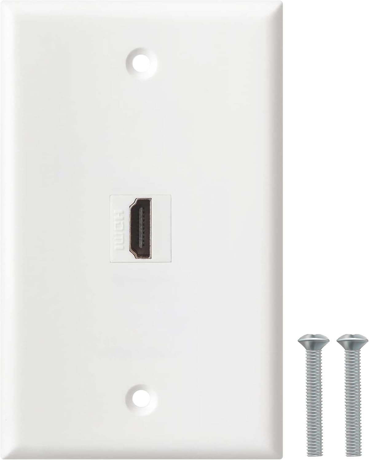 HDMI Wall Plate, 1 Port 4K HDMI Keystone Female to Female Wall Plate-White