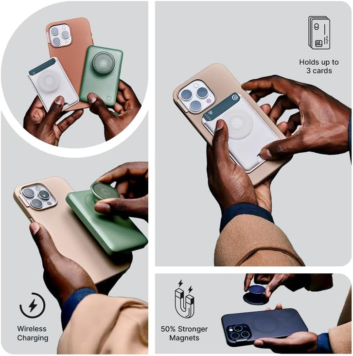 PopSockets iPhone 15 Plus Case with Round Phone Grip Compatible with MagSafe, Phone Case for iPhone 15 Plus, Wireless Charging Compatible - Aura