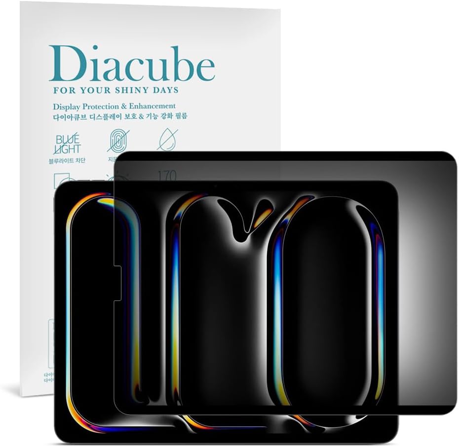 360° 4-Way Magnetic & Nano Adsorption Privacy Screen Protector for iPad Pro 13 Inch M4 2024 | Detachable, Anti-Spy, Anti-Fingerprint | Works in Both Landscape & Portrait Modes