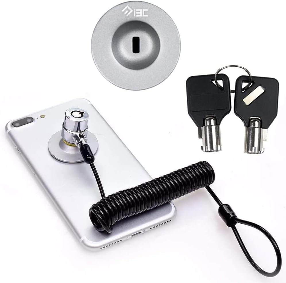 I3C Laptop Cable Lock Retractable Hardware Security Cable Lock with Anchor Plate Compatible with Laptop, Smart Phone, Tablet, and Other Electronic Products (Silver 2pack)