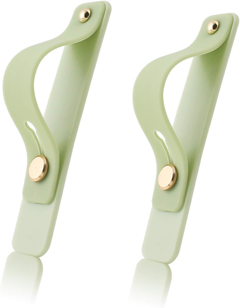 Removable and Reusable Cell Phone Grip Strap, Yetaida Telescopic Finger Kickstand Bracket Universal Silicone Phone Holder Stand and Portable Finger Loop for Most Smartphones Case (Matcha Green)