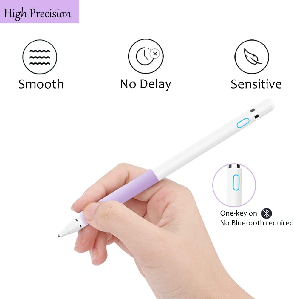 Stylus Pen for iPad, DOGAIN Stylus Pen for Touchscreen with Pruple Grip, Digital Active Fine Point Pen for Drawing/Writing/Playing, iPad Pencil Compatible with iOS/Android and Other Tablets