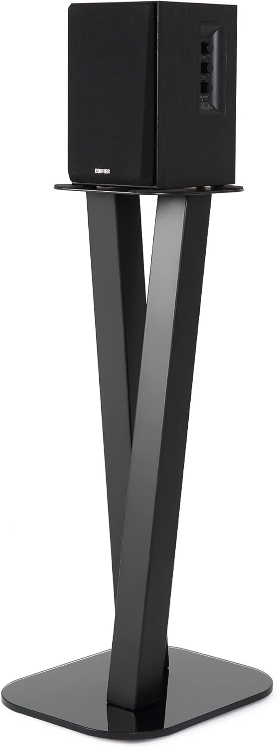 EXIMUS One Pair Fixed Height Universal Speaker Floor Stands - Black - 600 Series