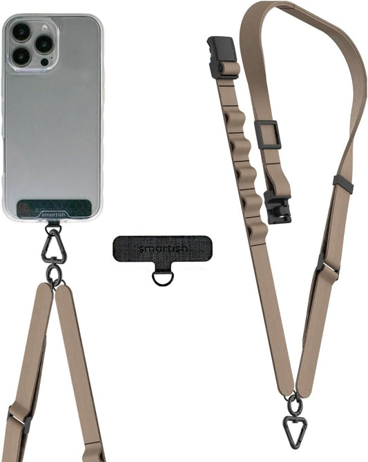 Smartish Phone Lanyard - Case Clinger - Universal iPhone Holder w/Detachable Crossbody Shoulder Neck Strap w/Storage Loops, Fidlock, Insert for Phone Cases iPhone, Galaxy, Pixel - Sandstorm