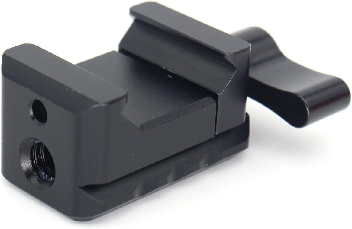 NATO Clamp Adapter,NATO Rail Lock Clamp Mount Quick Release with 1/4" 3/8" ARRI Thread for Camera Cage Handle Monitor LED Light Microphone Cold Shoe Magic Arm (Purple)