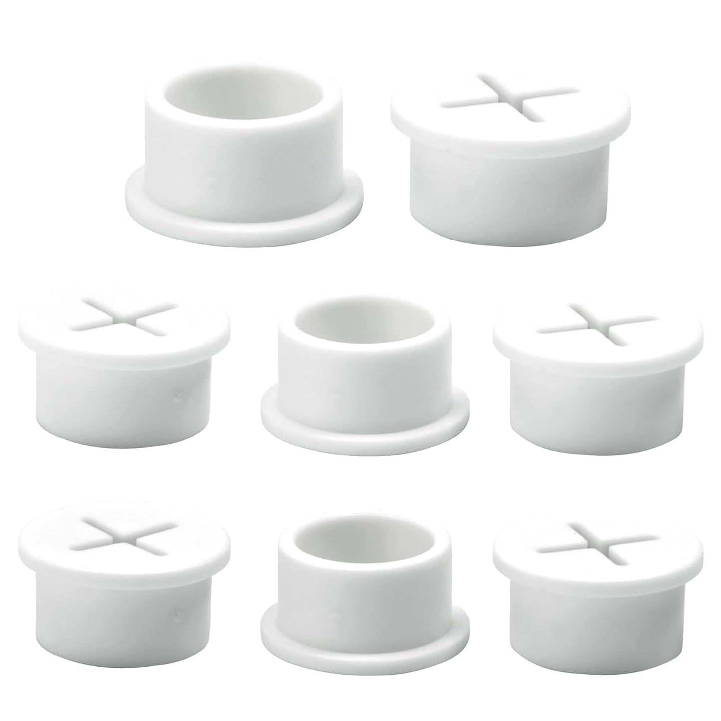 Desk Grommet, 3/4 in 20 mm Silicone Rubber Grommets, White Desk Hole Cover for Cables, Flexible Wall Cord Pass Through Grommet for Office Table Computer Home Furniture Wire Organizer-8 Pcs