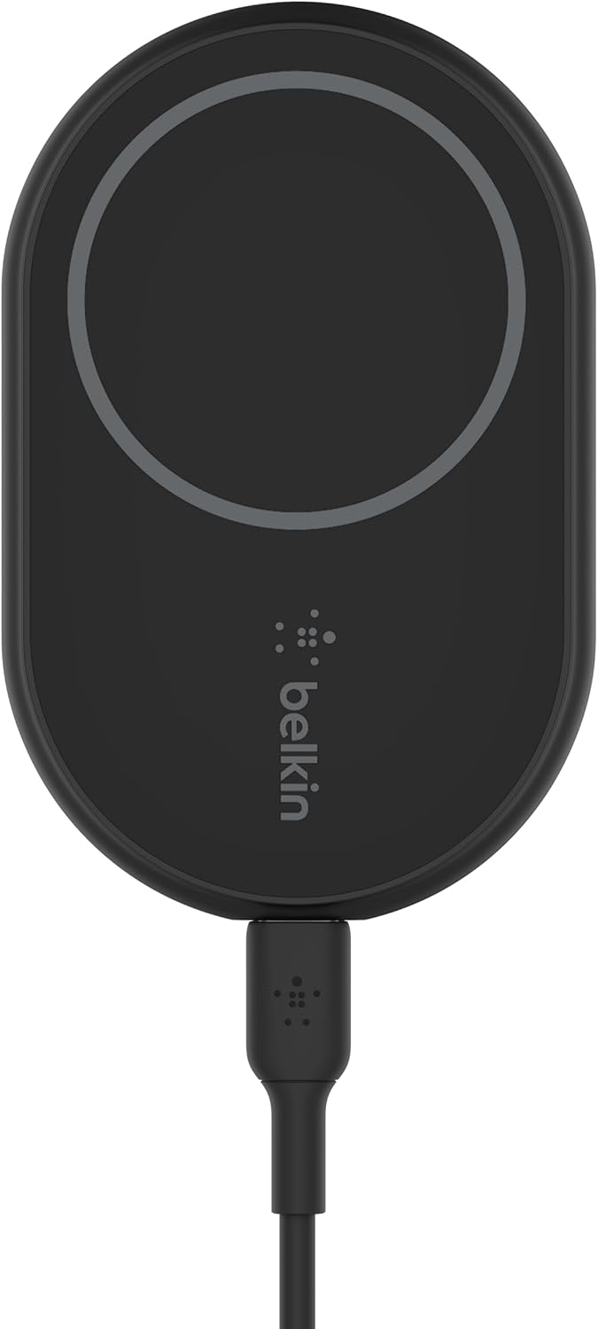 Belkin MagSafe-Compatible Magnetic Wireless Car Charger 10W - BoostCharge Pro Wireless Charger, Magnetic Car Vent Phone Mount for iPhone 16, iPhone 15, 14, & 13 Series, Power Supply Included - Black