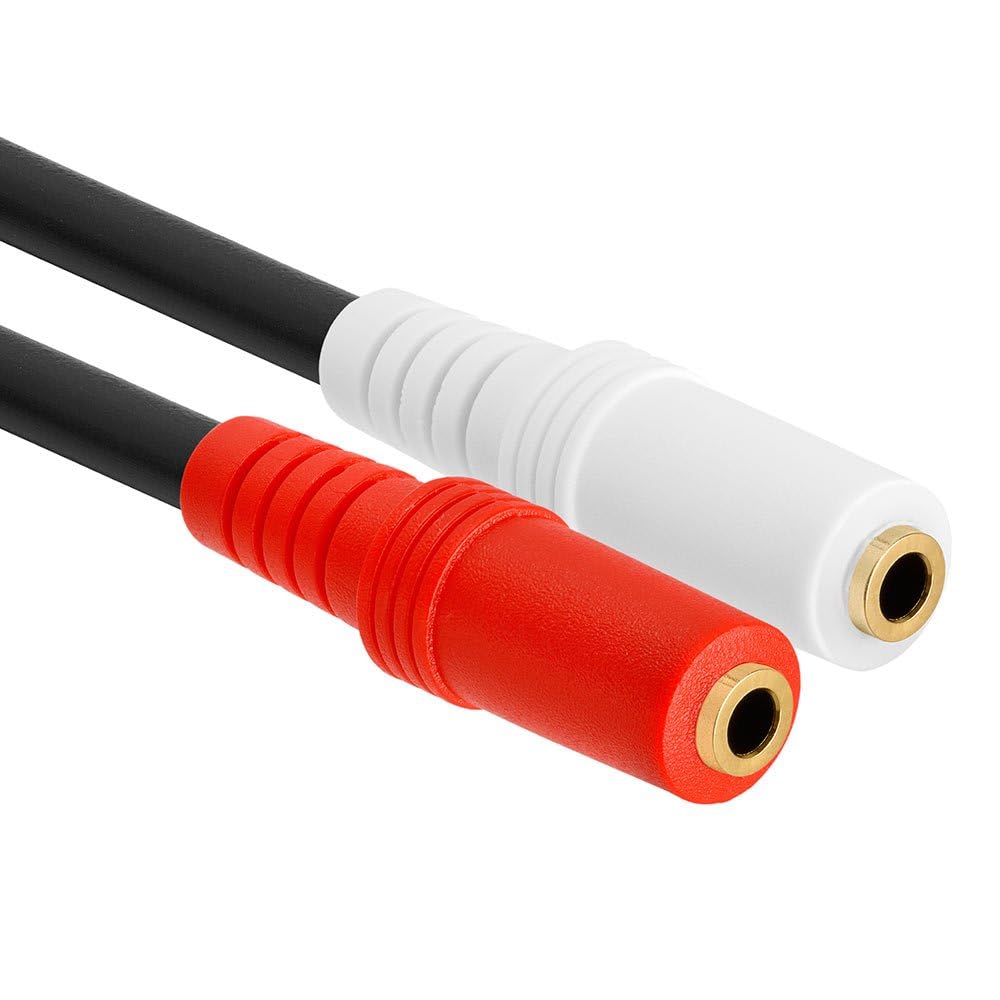 Cmple - 5 Pack 3.5mm Audio Stereo Y Splitter Extension Cable - 2 Ports 3.5mm Male to Female Headset Splitter Adapter