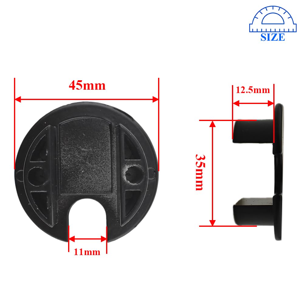 HAHIYO 2Pcs 1.38Inch/35mm Black Zinc Alloy Desk Grommet Wire Grommet Cable Management Cord Hole Cover Desk Wire Hole Insert Wire Organizer for Computer Office Home School Equipment Systems