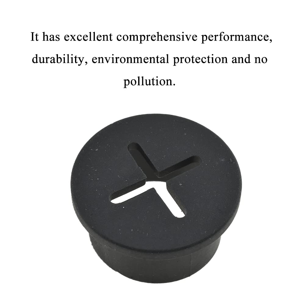 HAHIYO 4Pcs 0.8Inch/20mm Black Flexible Rubber Desk Grommet Wire Grommet Cable Management Cord Hole Cover Desk Wire Hole Insert Wire Organizer for Computer Office Home School Equipment Systems