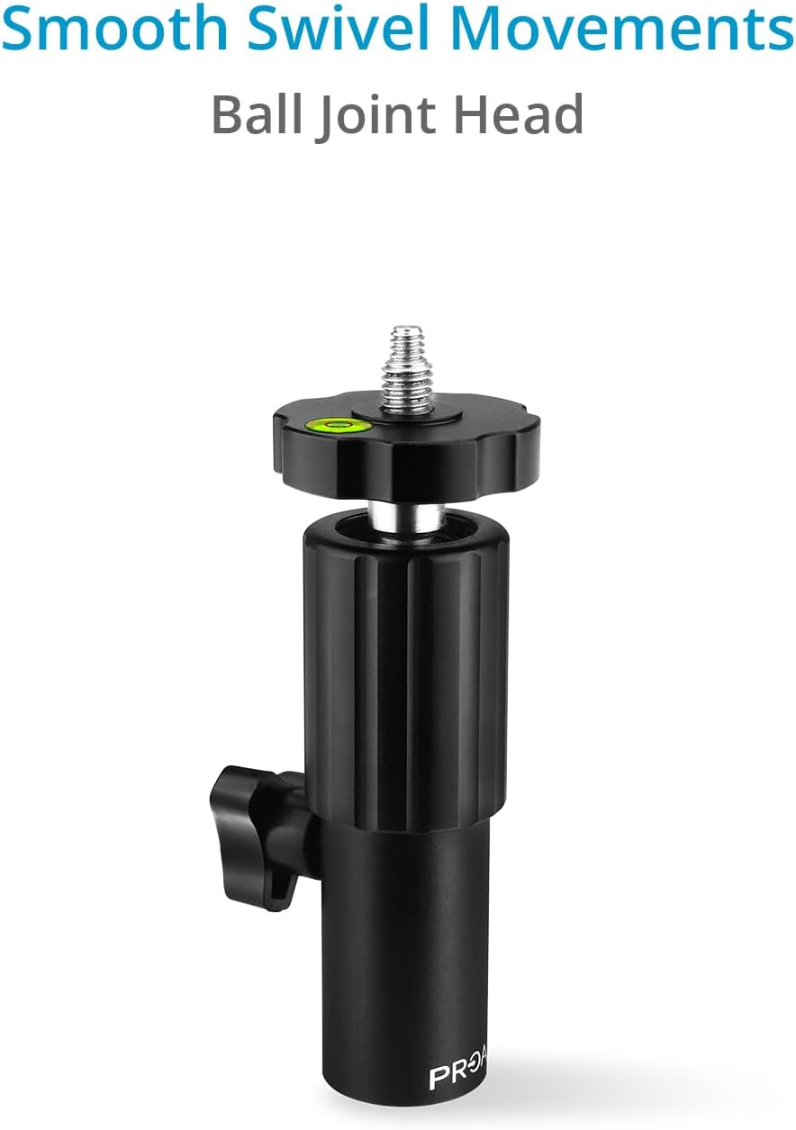 PROAIM 6.25ft 3-Stage PT-Z Camera Support Stand with 5/8” Baby Pin & Detachable Ball Head. Telescopic Design, Spiked Feet with Rubber Shoes, Payload- 20kg/44lb (STD-PT-Z-01)