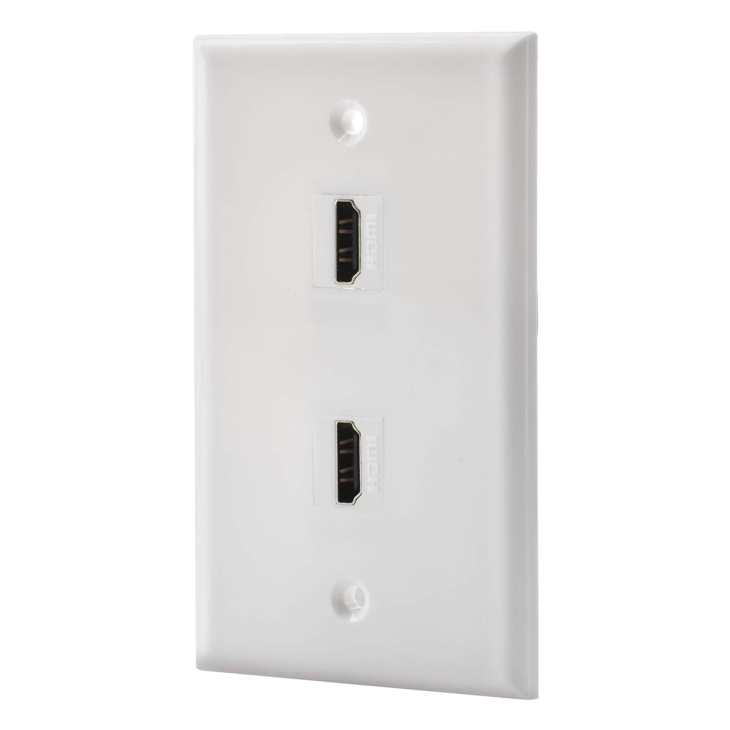 2 Port HDMI Female to Female Wall Plate in White (HDMI 2 Port)