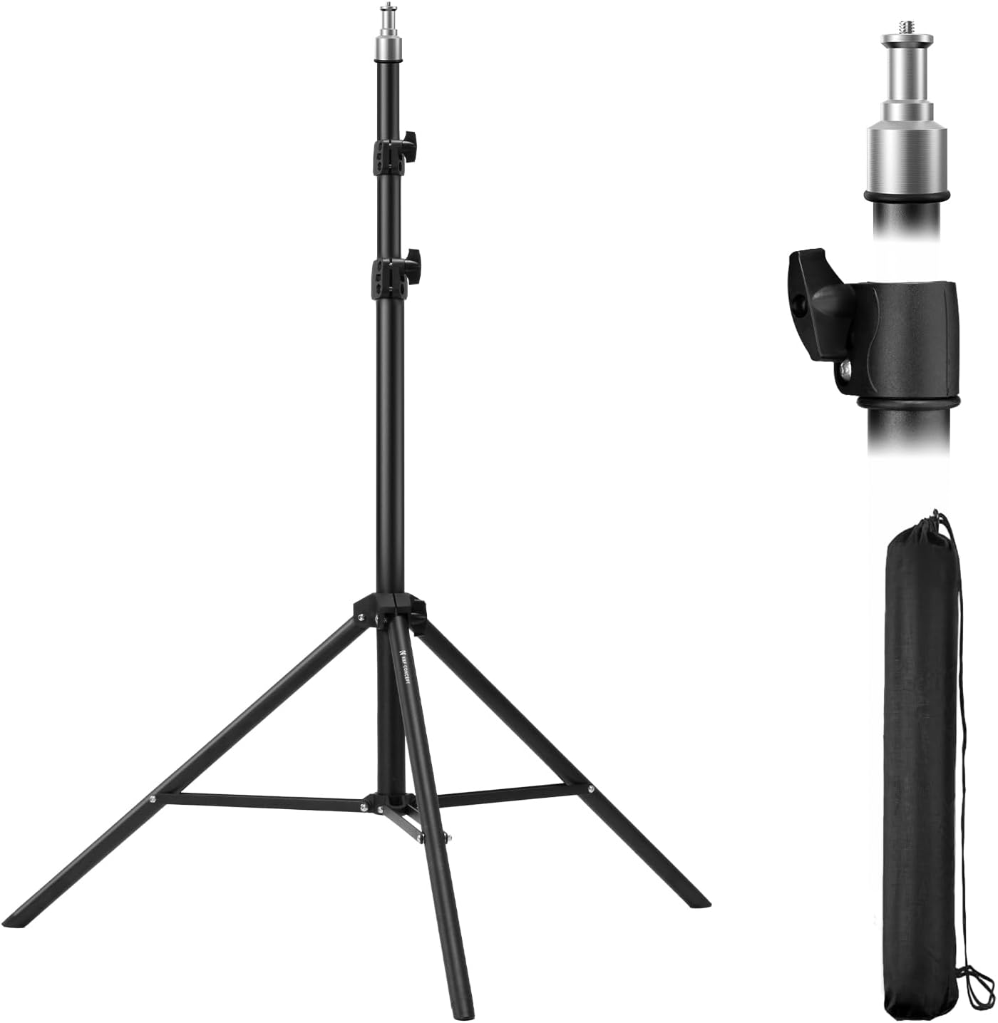 K&F Concept Light Stand for Photography, 6.5ft/2M Portable Extendable Photo Video Tripod Stand, Lighting Tripod with 1/4" Screw for Lighting/Strobe Light/Webcams/Cameras/Softbox, with Storage Bag