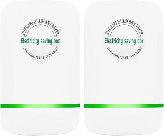 Elon-musk's Electricity Saving Box Stop Watt Stopwatt Energy Saving Device Save Energy Saving Device Energy Saving Power Strip for Home Office US Plug 90v-250v 30kw Rated Green (2PCS, White)