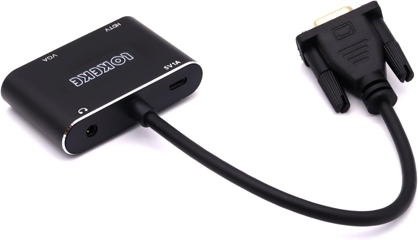 GrayRabbit VGA to HDMI Adapter with Audio and USB Cables for Computers, Laptops, Monitors, Projectors, HDTVs
