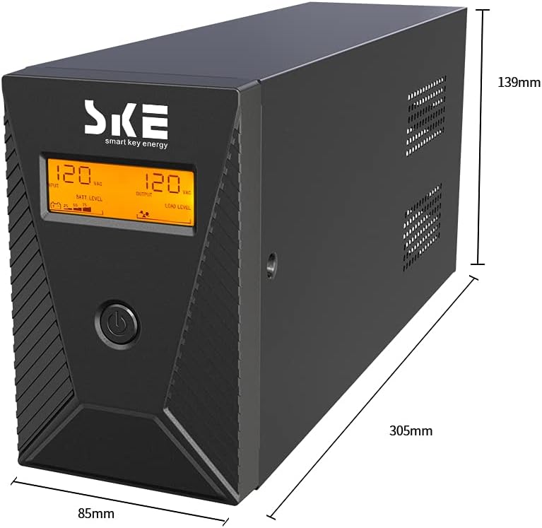 600VA/360W Ups Battery Backup and Surge Protector,Computer Uninterruptible Power Supply Units,SKE Ups Power Supply