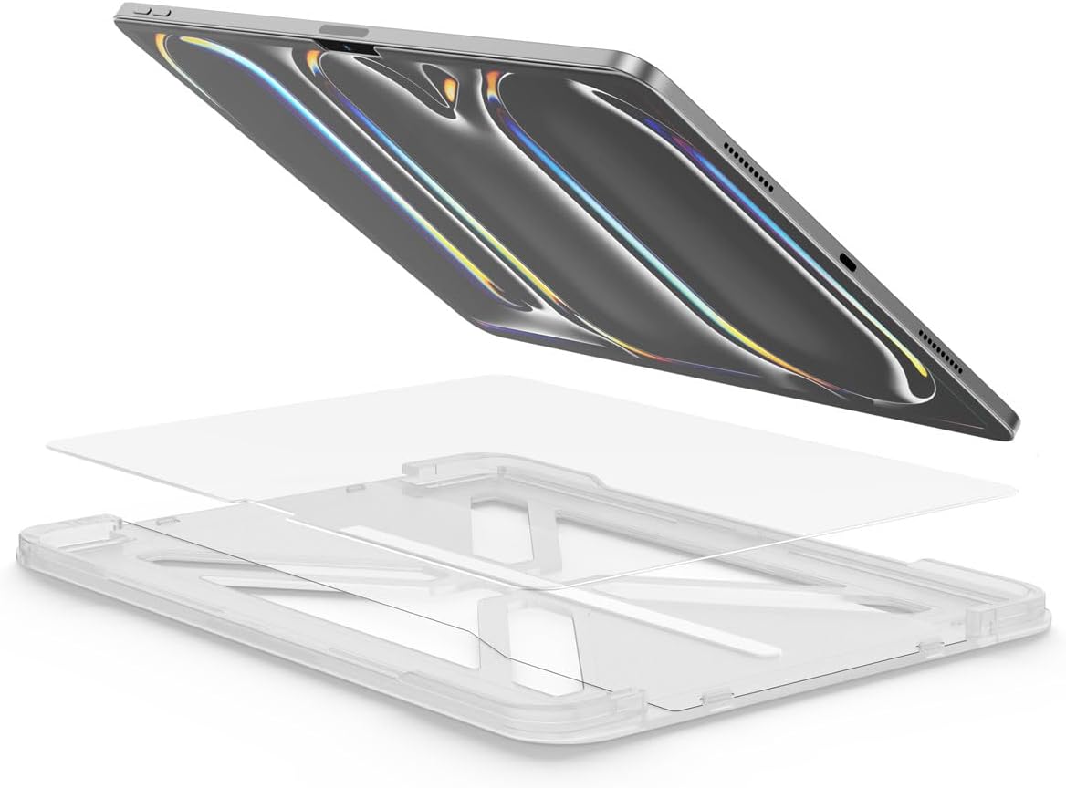 FLOLAB ONETIME NanoArmour Anti-Glare Screen Protector for iPad Pro 11 Inch M4 2024 Anti-Fingerprint Tempered Glass, TruColor, Matte, Easy Install, Bubble Free, Dust Free, Smooth as Butter, Durable