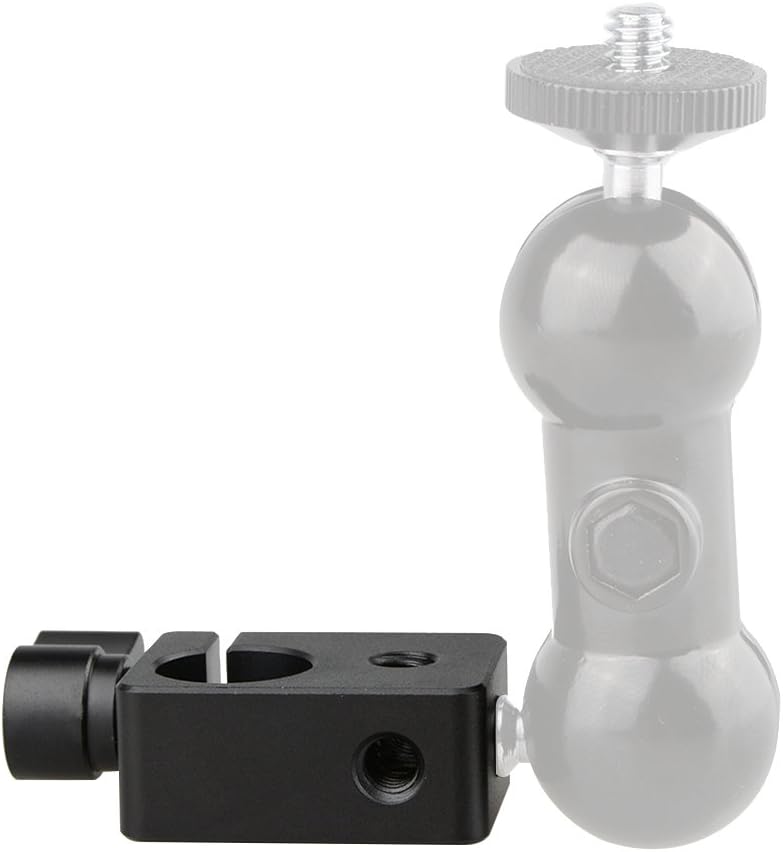 CAMVATE 15mm Single Rod Clamp for Camera DIY Accessories(Black) - 0874