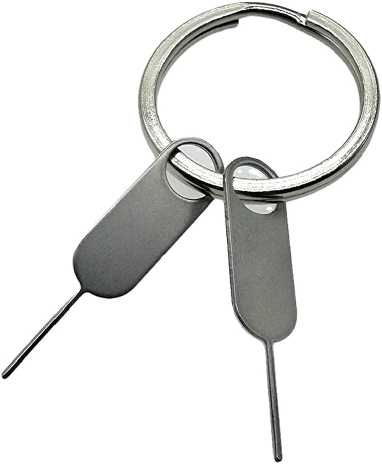 2 Pack PHONSUN Universal Sim Card Tray Removal Tool SD Opening Eject Pin fits Keyring for iPhone iPad Samsung Galaxy Google Pixel Motorola Phones - Small