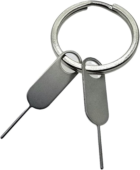 2 Pack PHONSUN Universal Sim Card Tray Removal Tool SD Opening Eject Pin fits Keyring for iPhone iPad Samsung Galaxy Google Pixel Motorola Phones - Small