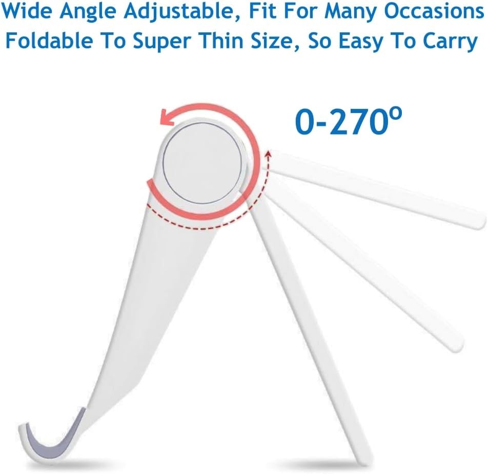 Cell Phone Stand for Desk 2 Pack Mobile Phone Holders Desktop Tablet Stand, Foldable Phone Dock Universal Adjustable Tablet Stand for Desk Compatible with Cell Phone Support (White 2 PCS)