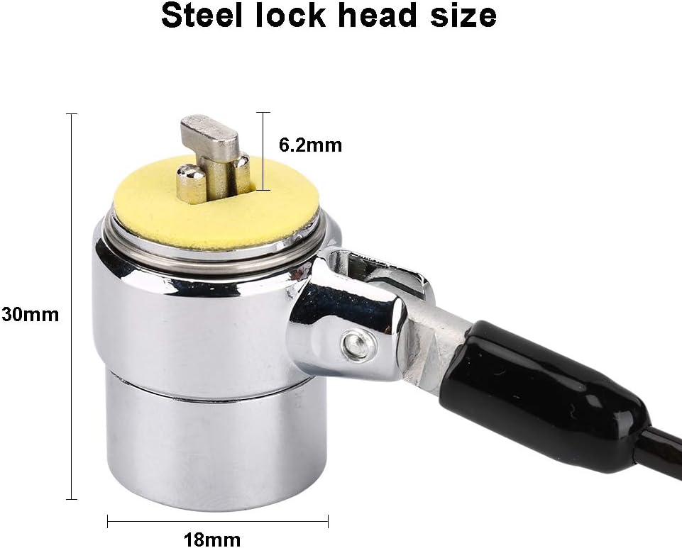 10-Foot Retractable Anti-Theft Steel Cable Lock with Lock Plate, Suitable for laptops, Tablets, Monitors, and Mobile Phones (Silver, 1 Pack)