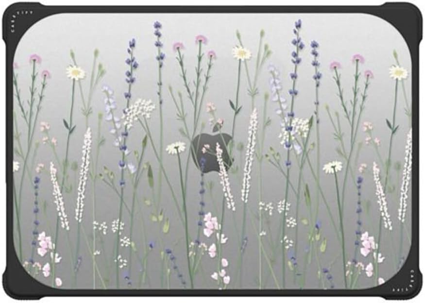 CASETiFY Bounce MacBook Pro 16-inch (M3/M4) Case [Enhanced Protective Corner Design/Ventilation Cutouts/Anti-Slip Grip] - Gigi Garden Florals - MacBook - Clear Black