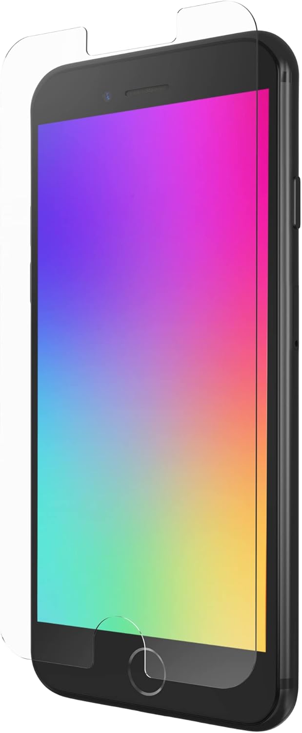 ZAGG InvisibleShield Glass Elite VisionGuard Screen Protector for iPhone SE (3rd/2nd Gen), 8, 7, 6s, 6 – Blue Light Filter, Aluminosilicate Glass, Scratch & Shatter Protection, Easy Install