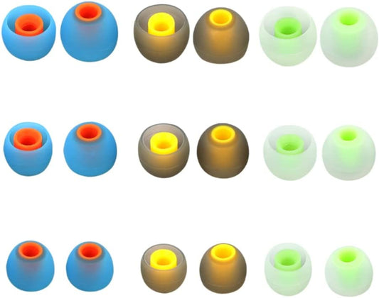 Earbud Silicone Ear Tips Earbuds Replacement Ear Tips Gels Bud for Popular in-Ear Headphones Other Inner Hole from 3.8mm - 5.1mm Earphones 9 Pairs S/M/L