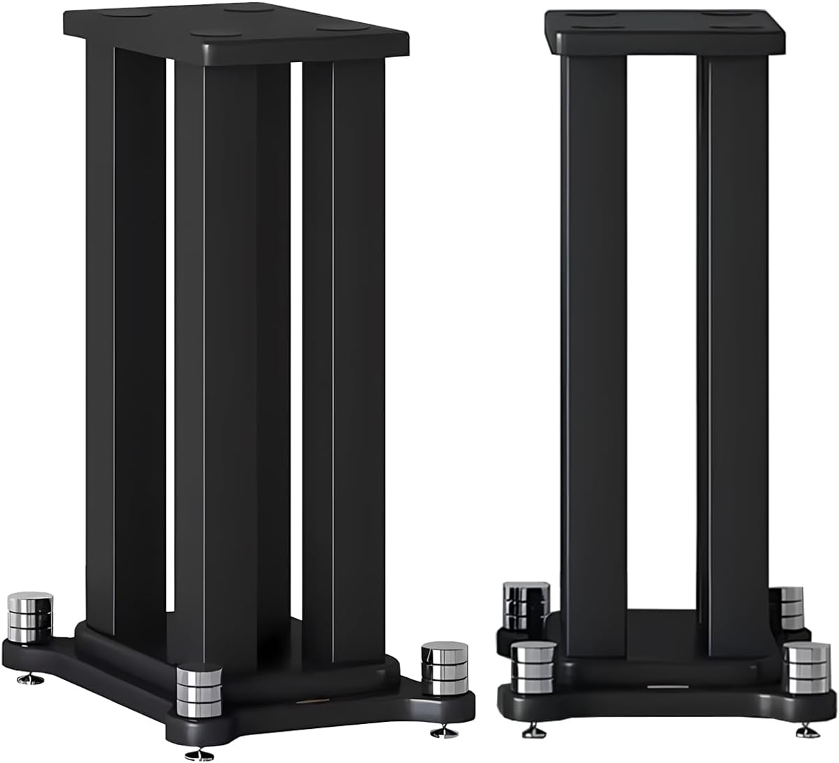 A Pair of Universal Speaker Stands, Heavy Duty Speaker Stands Holds Bookshelf Speaker Satellite Speaker Large Speaker, Vibration-Absorbing MDF Design, Holds 88lbs Speaker (Black, 80cm/31.4in)