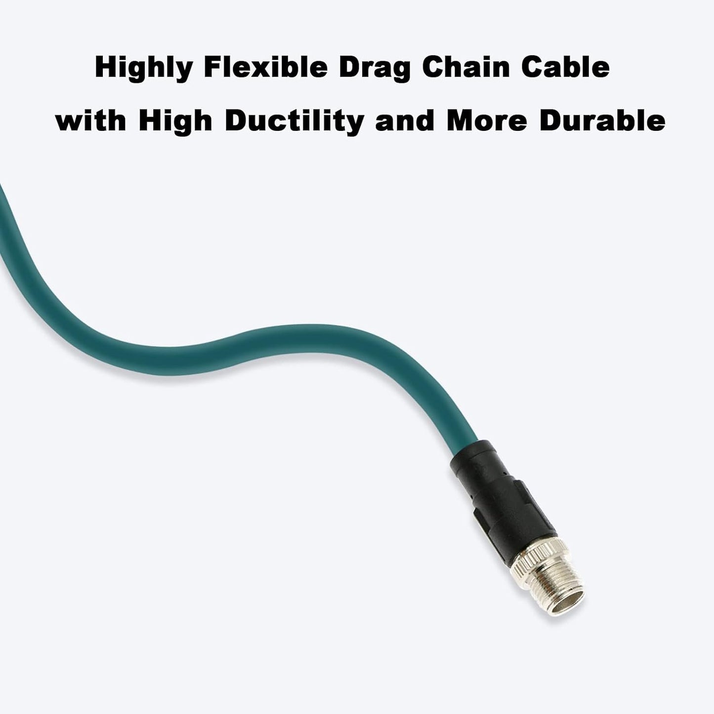 Alvin's Cables M12 8 Pin Male to RJ45 Shielded Ethernet Cable M12 X Coded 8 Position Cat6a Cable for Cognex Industrial Camera 20M/65.6ft