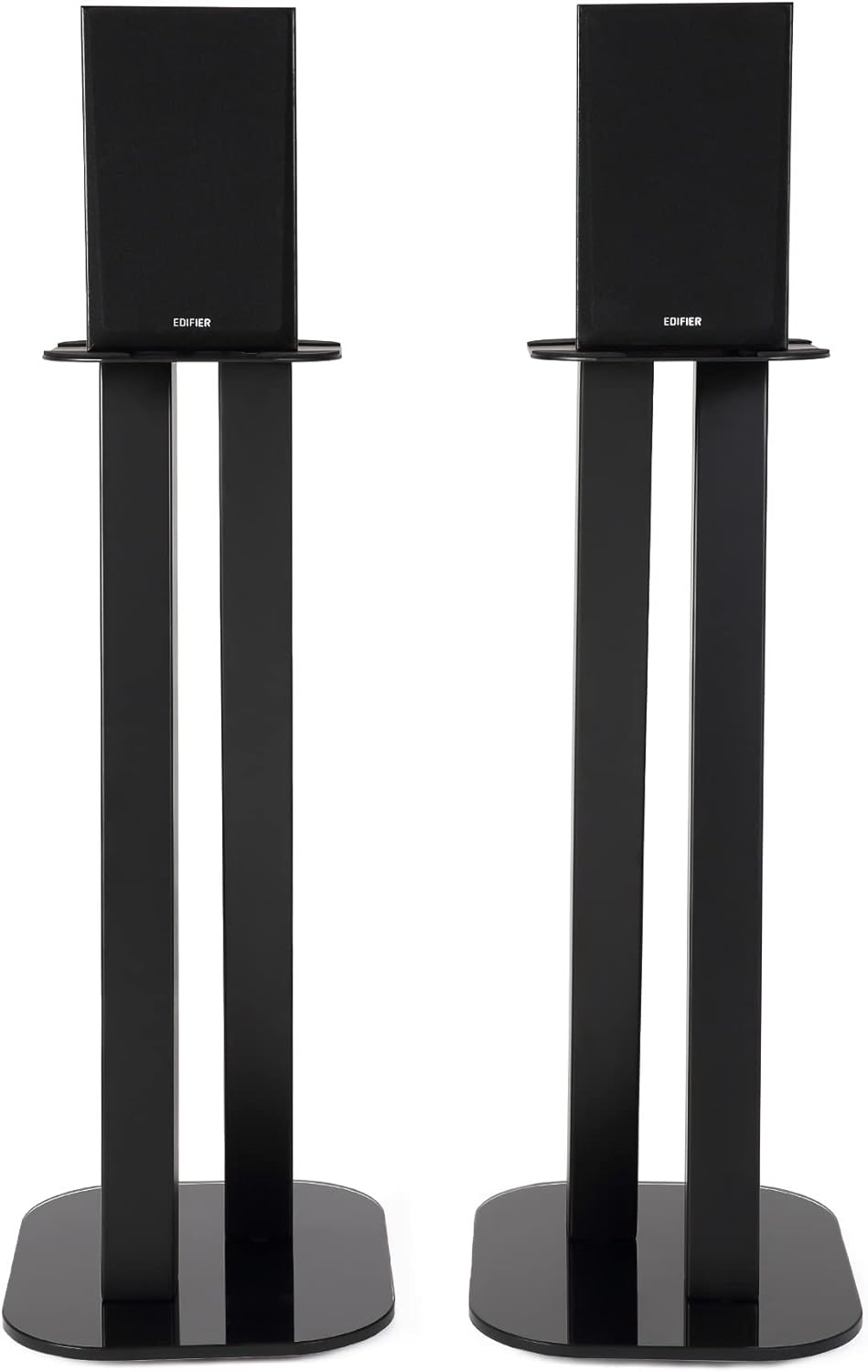 EXIMUS One Pair Fixed Height Universal Speaker Floor Stands - Black - 600 Series