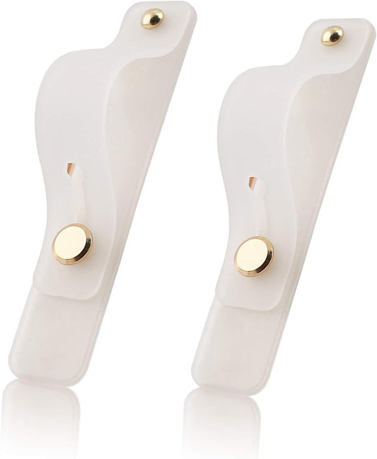 Removable and Reusable Cell Phone Grip Strap, Yetaida Telescopic Finger Kickstand Bracket Universal Silicone Phone Holder Stand and Portable Finger Loop for Most Smartphones Case (White)