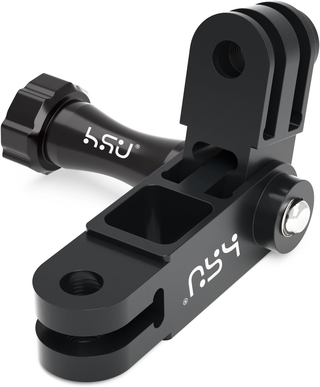HSU Aluminum Alloy Metal Adjust Arm Straight Joints Mount, Long and Short Vertical Direction Straight Joints Mount for Gopro Hero 13 12 11 10 9 8 7 6 5, AKASO Campark and Other Action Cameras (Black)