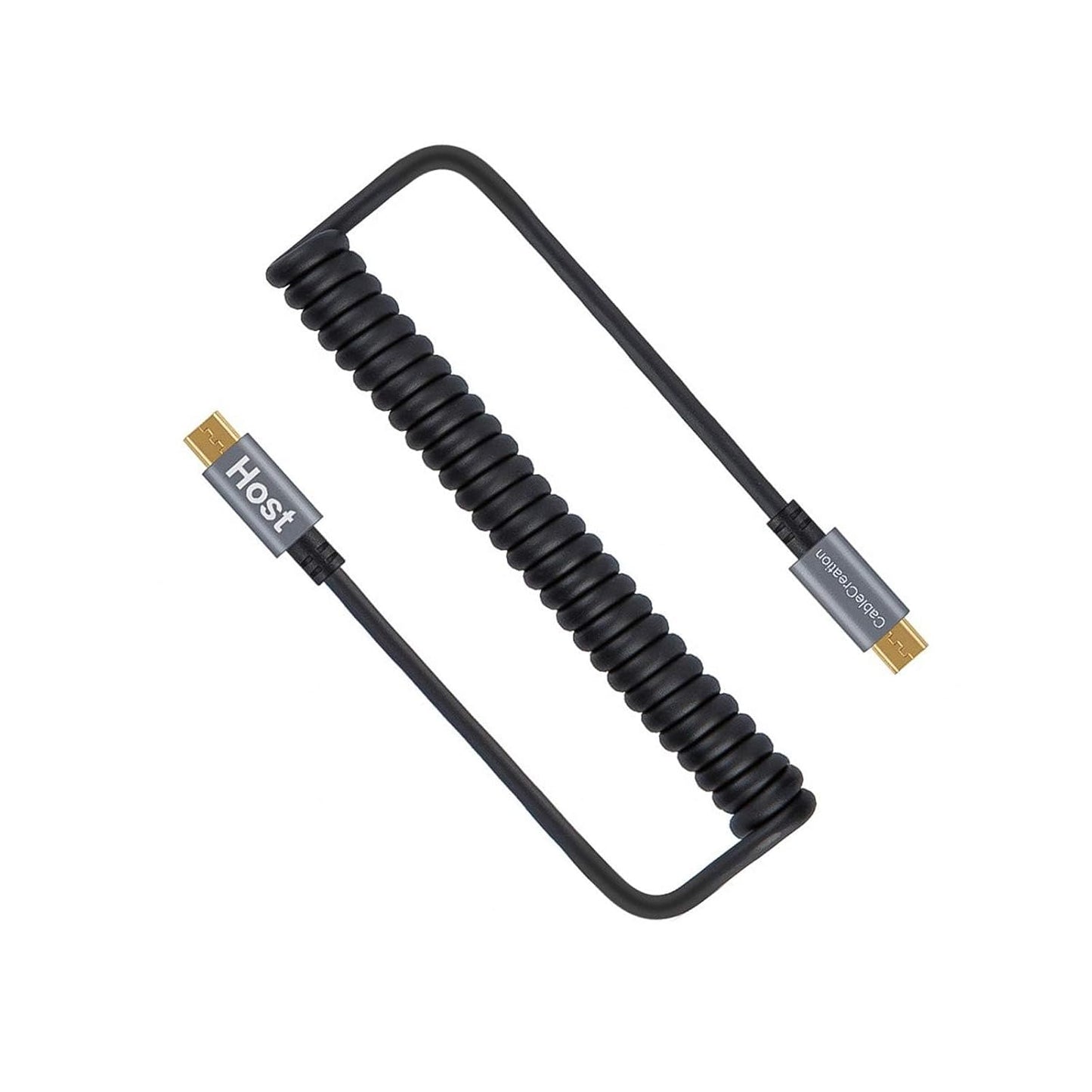 CableCreation Micro USB to Micro USB Coiled Cable 0.56ft to 4ft, Coiled Micro OTG Cable with Gold Plated Connector Aluminium Shell Works for Raspberry Pi Zero, Smart Phones, DJI Remote, Black