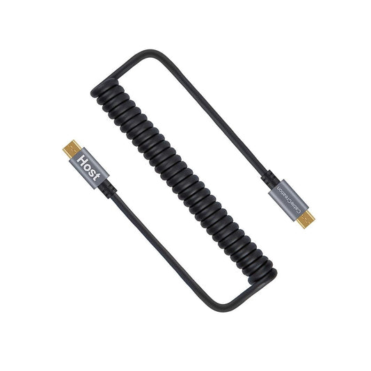 CableCreation Micro USB to Micro USB Coiled Cable 0.56ft to 4ft, Coiled Micro OTG Cable with Gold Plated Connector Aluminium Shell Works for Raspberry Pi Zero, Smart Phones, DJI Remote, Black