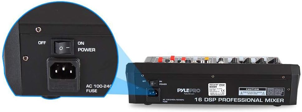Pyle 6-Channel Bluetooth Studio Audio Mixer - DJ Controller w/ USB Drive - XLR Mic Input - +48V Phantom Power - 16 DSP Effects - MP3/WAV Playback - For Professional & Beginner Use - PMXU67BT
