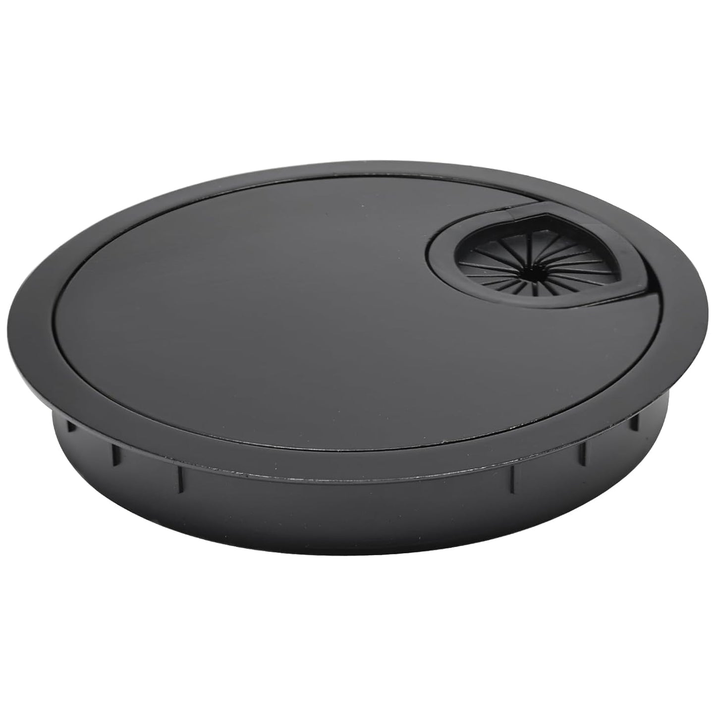 1 Pcs Desk Grommet 2-3/8" / 60 mm, Desk Cord Hole Cover, Cable Grommet Metal Zinc Alloy Materilal, Desk Hole Grommet for Home & Office Pc, Detachable Cable Cord Organizer-Flat Black